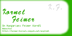 kornel feimer business card
